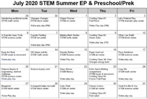July 2020 Summer EP & Preschool PreK Plan
