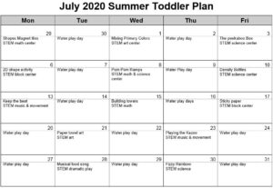 July 2020 Summer Toddler Plan
